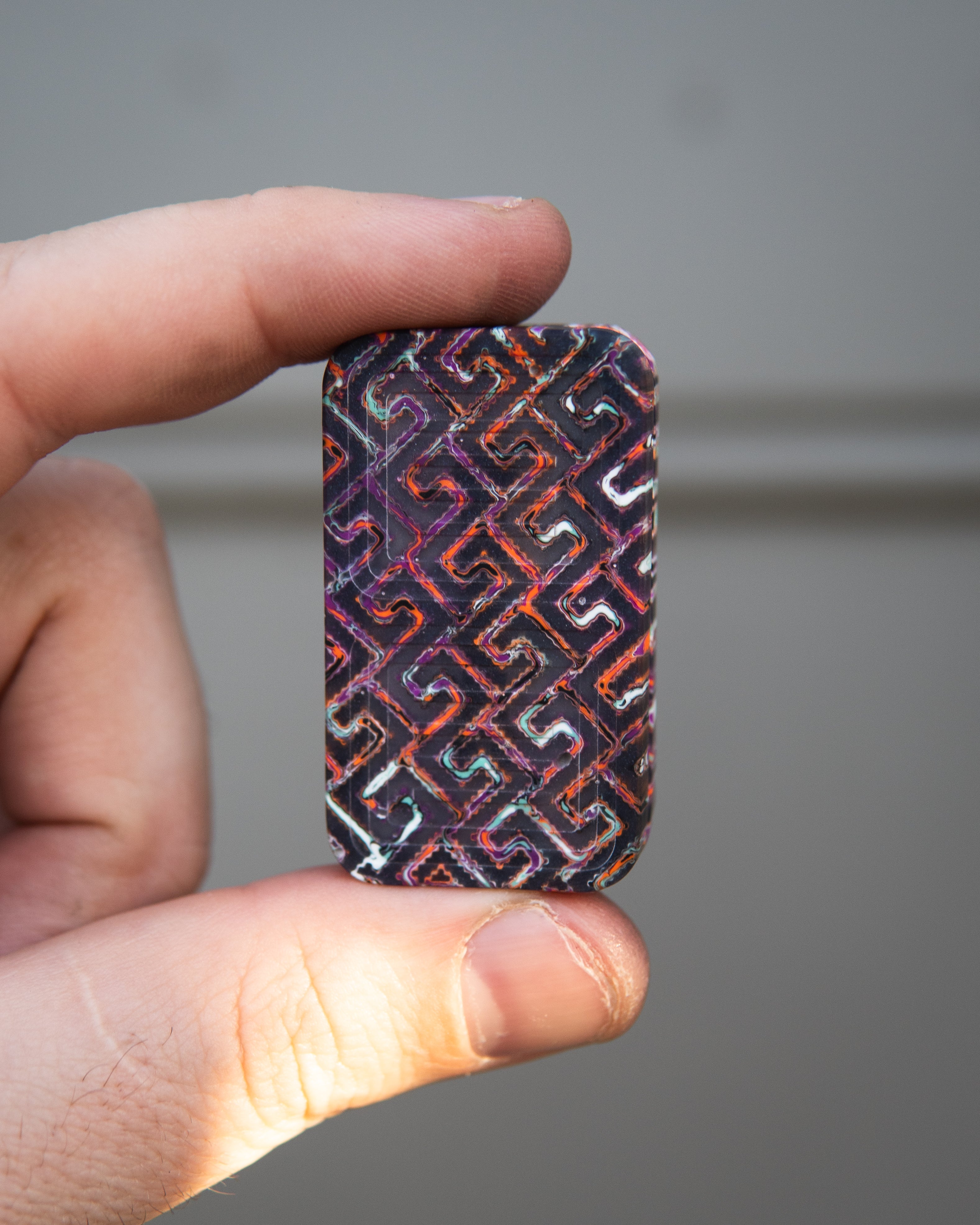 Delta Tile Fidget Slider - Maker's Choice, Aztec Code Resin