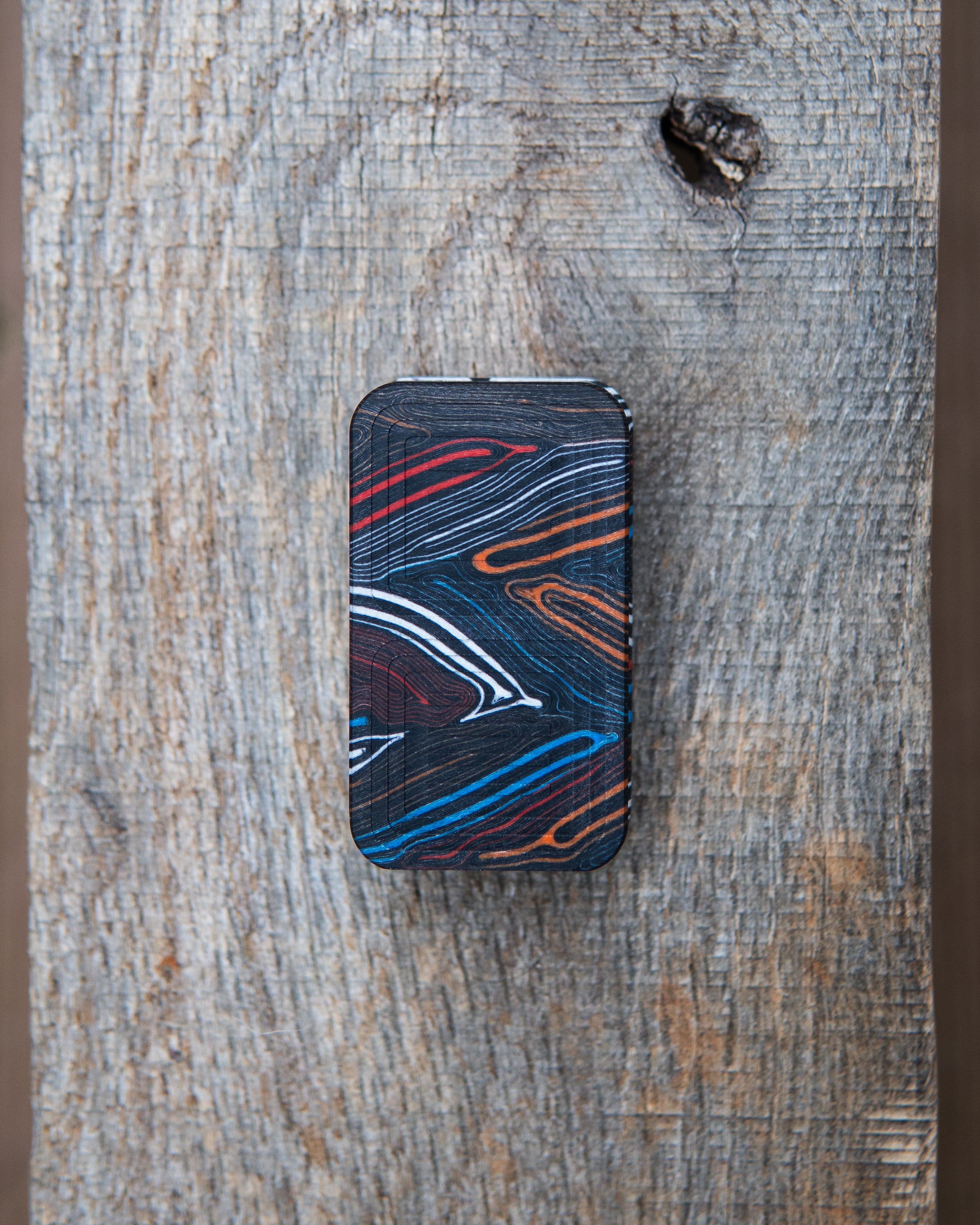Delta Tile Fidget Slider - Maker's Choice, Damascus G10 Multi-Color