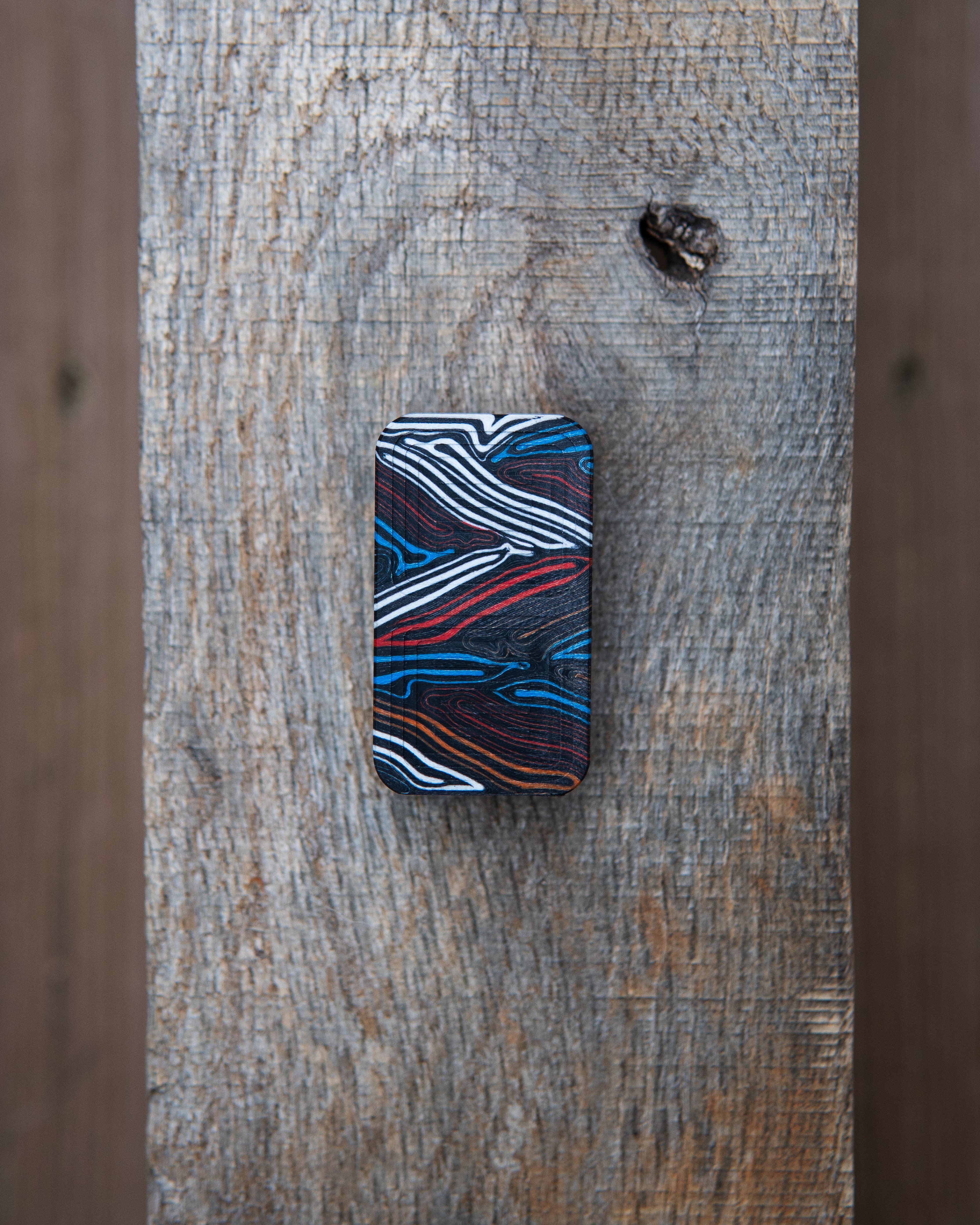 Delta Tile Fidget Slider - Maker's Choice, Damascus G10 Multi-Color