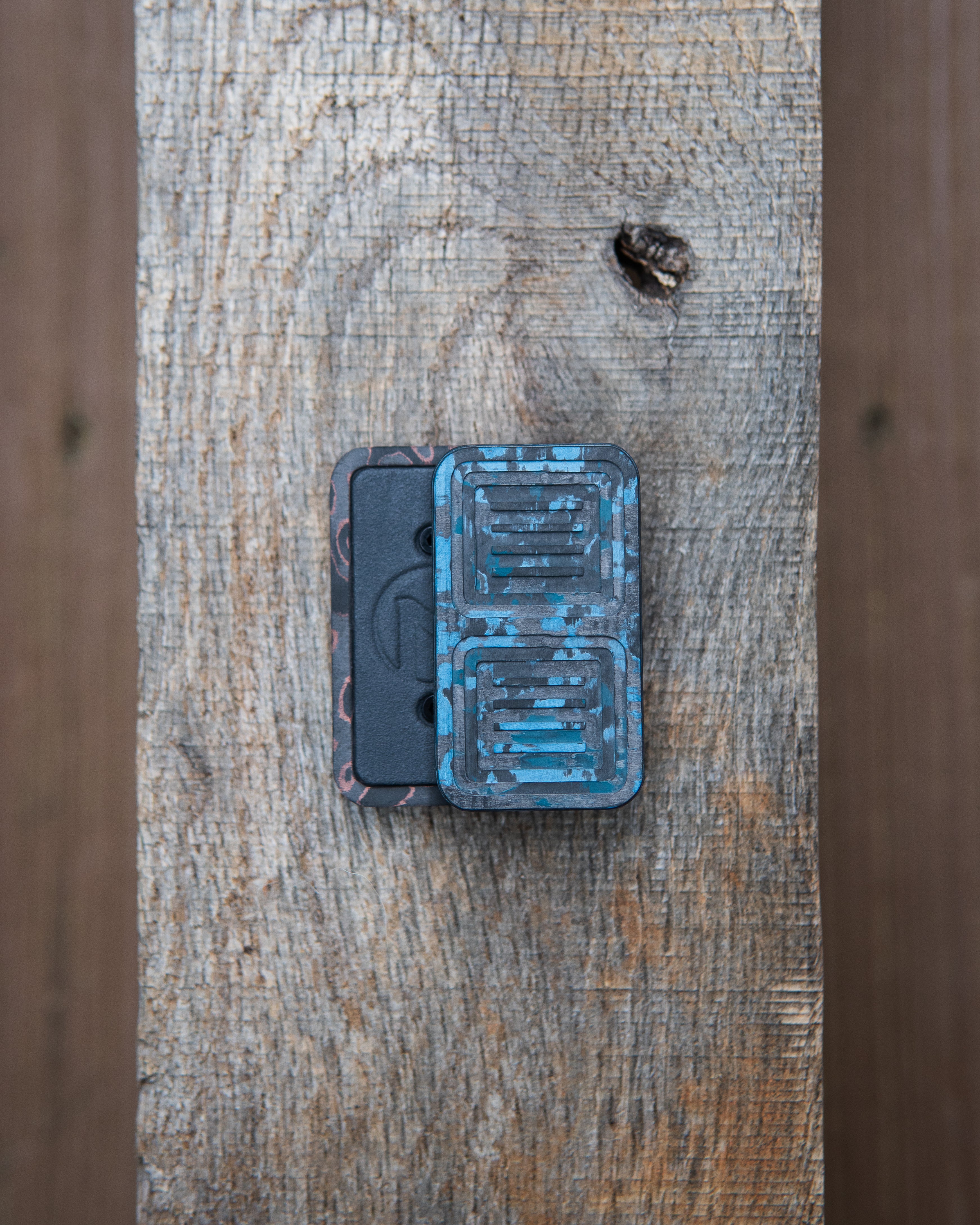 Delta Tile Fidget Slider - Maker's Choice, Arctic Storm x Copper Carbon Fiber