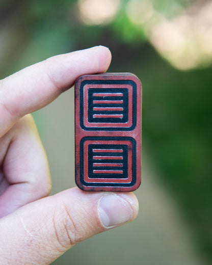 Delta Tile Fidget Slider - Maker's Choice, Red & Black Micarta