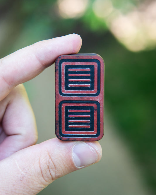 Delta Tile Fidget Slider - Maker's Choice, Red & Black Micarta
