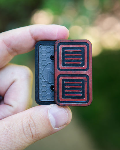 Delta Tile Fidget Slider - Maker's Choice, Red & Black Micarta