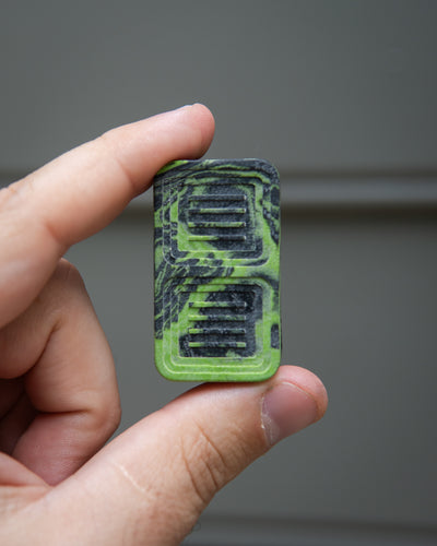 Delta Tile Fidget Slider - Maker's Choice, Marbled Toxic Green G10