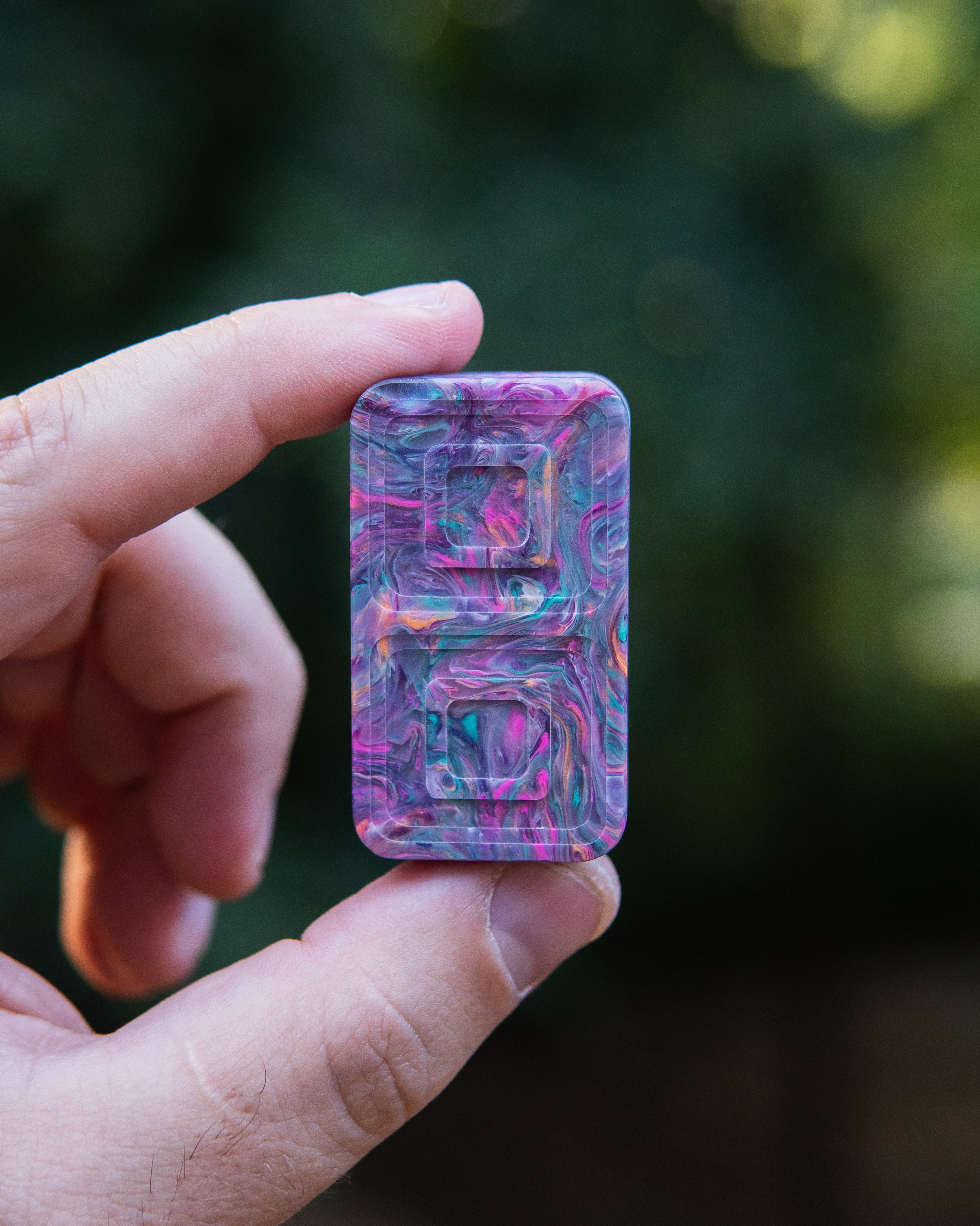 Echo Tile Fidget Slider - Maker's Choice, Dank Blank Purple Swirl