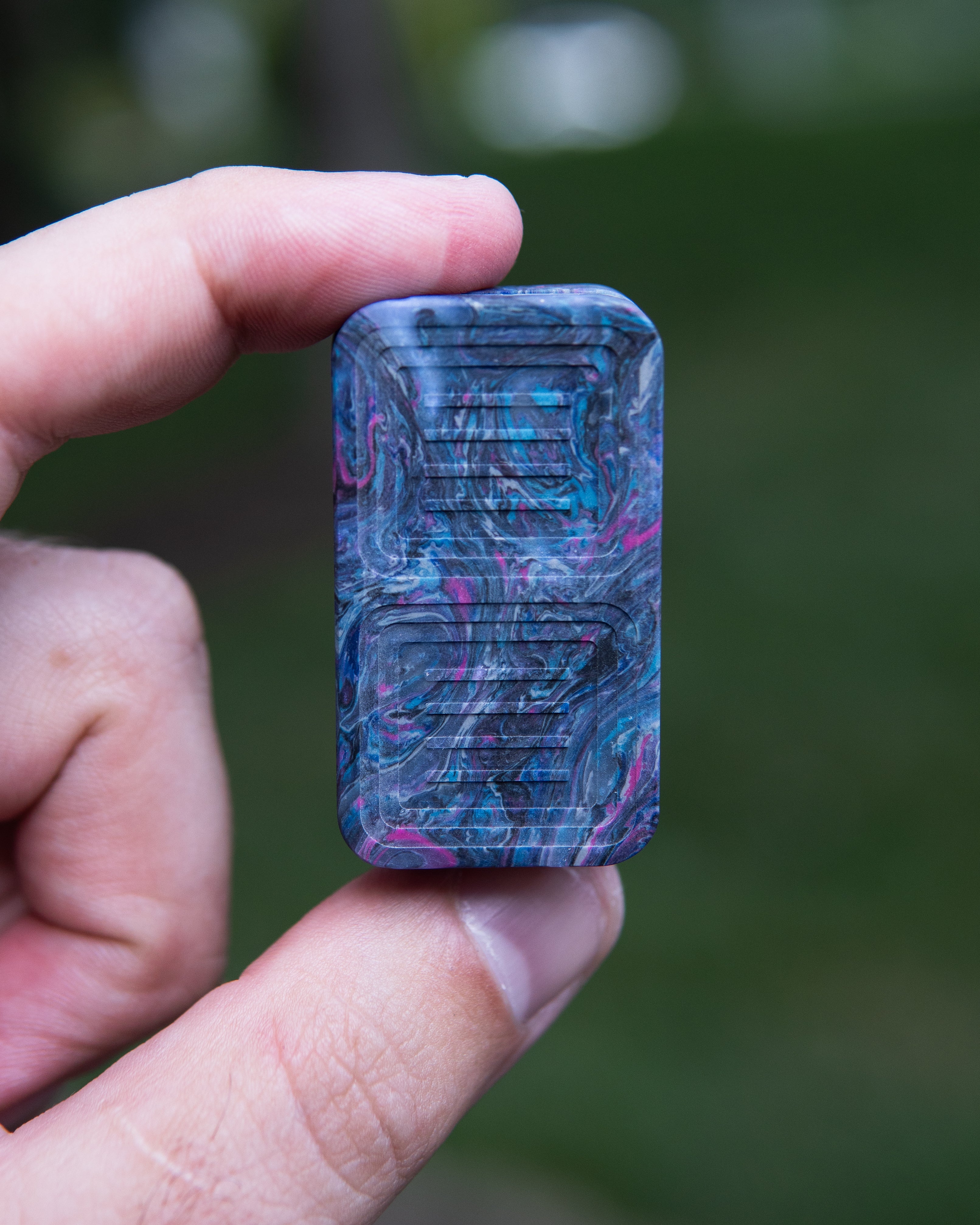 Delta Tile Fidget Slider - Maker's Choice, Dank Blanks Dark Blue Swirl