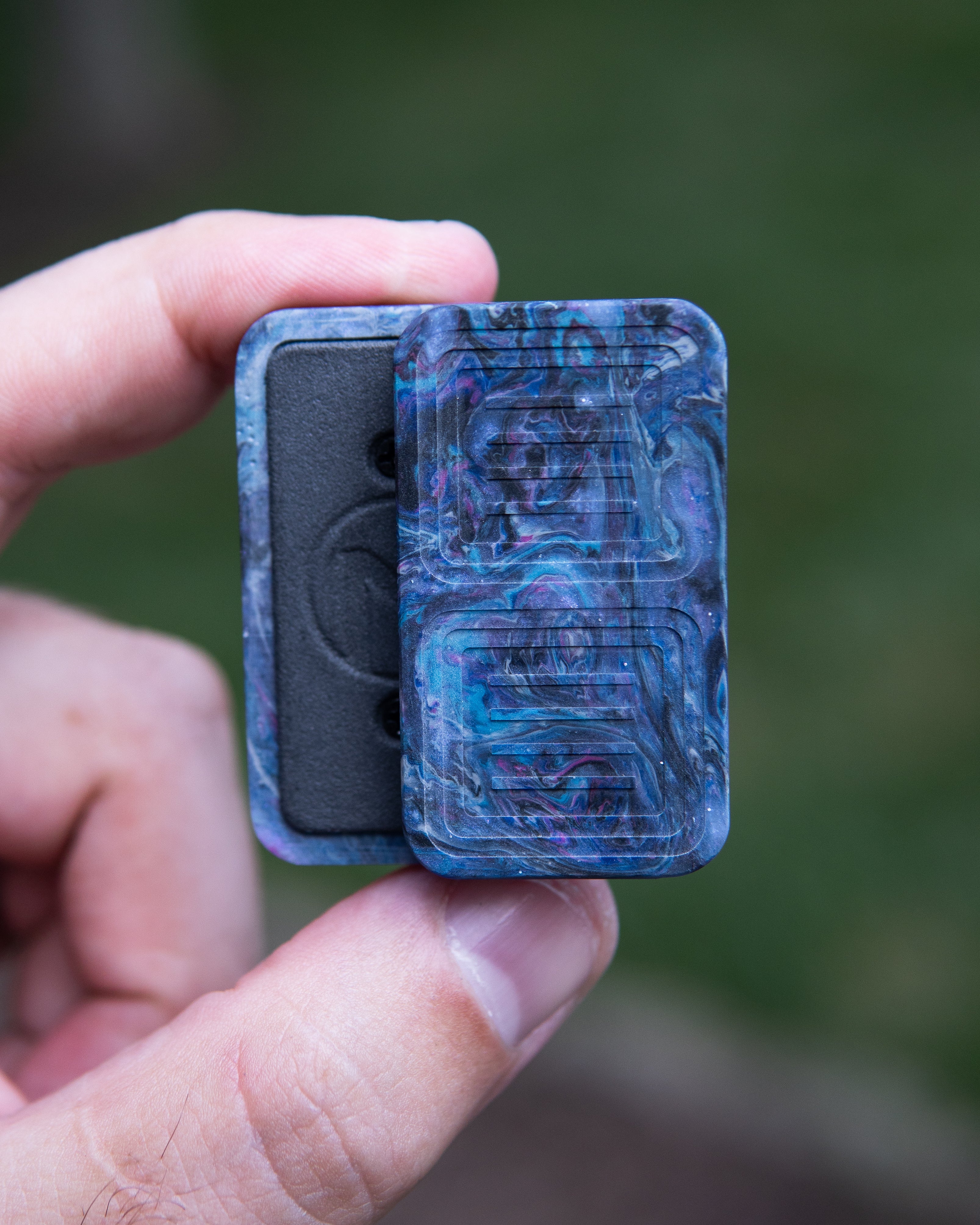Delta Tile Fidget Slider - Maker's Choice, Dank Blanks Dark Blue Swirl