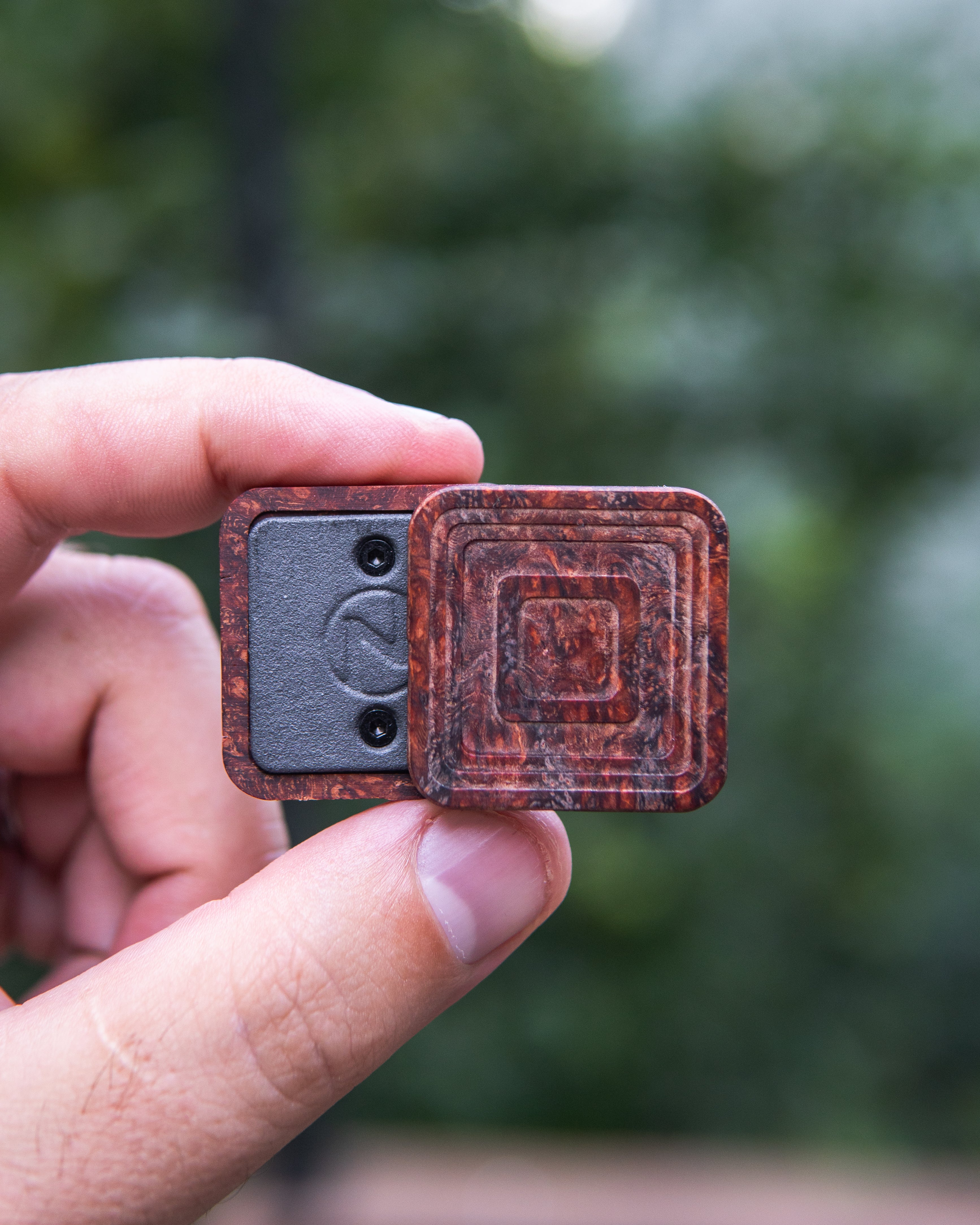 Mini Tile Fidget Slider - Maker's Choice, Amboyna Burl