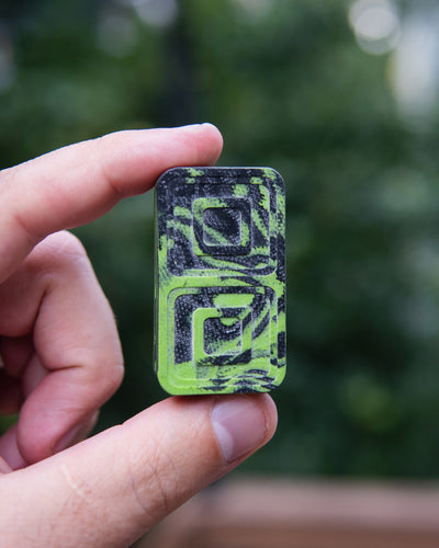 Echo Tile Fidget Slider - Maker's Choice, G10 Marbled Toxic Green