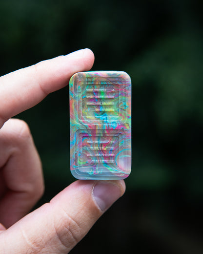 Delta Tile Fidget Slider - Maker's Choice, Dank Blanks Multi Color Swirl