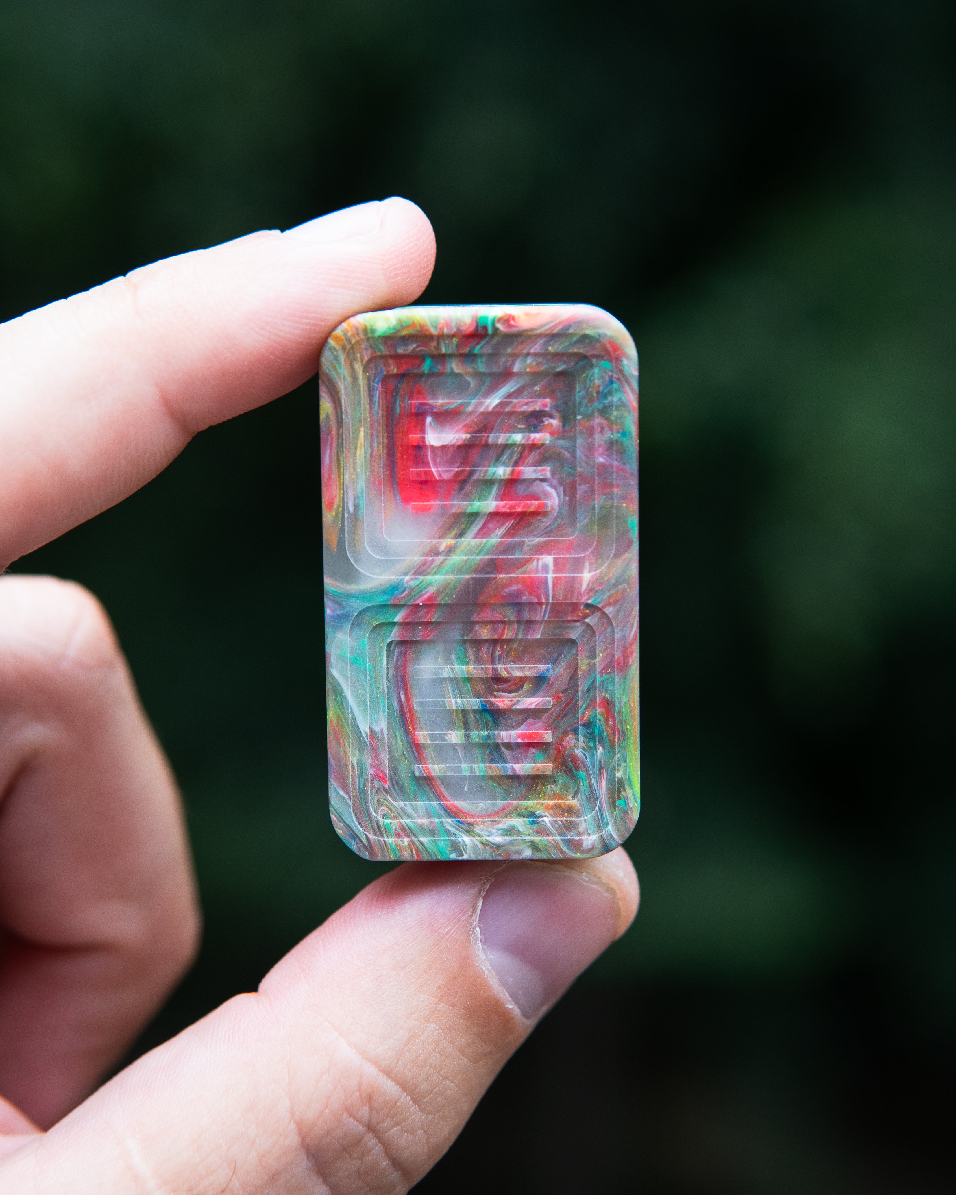 Delta Tile Fidget Slider - Maker's Choice, Dank Blanks Multi Color Swirl