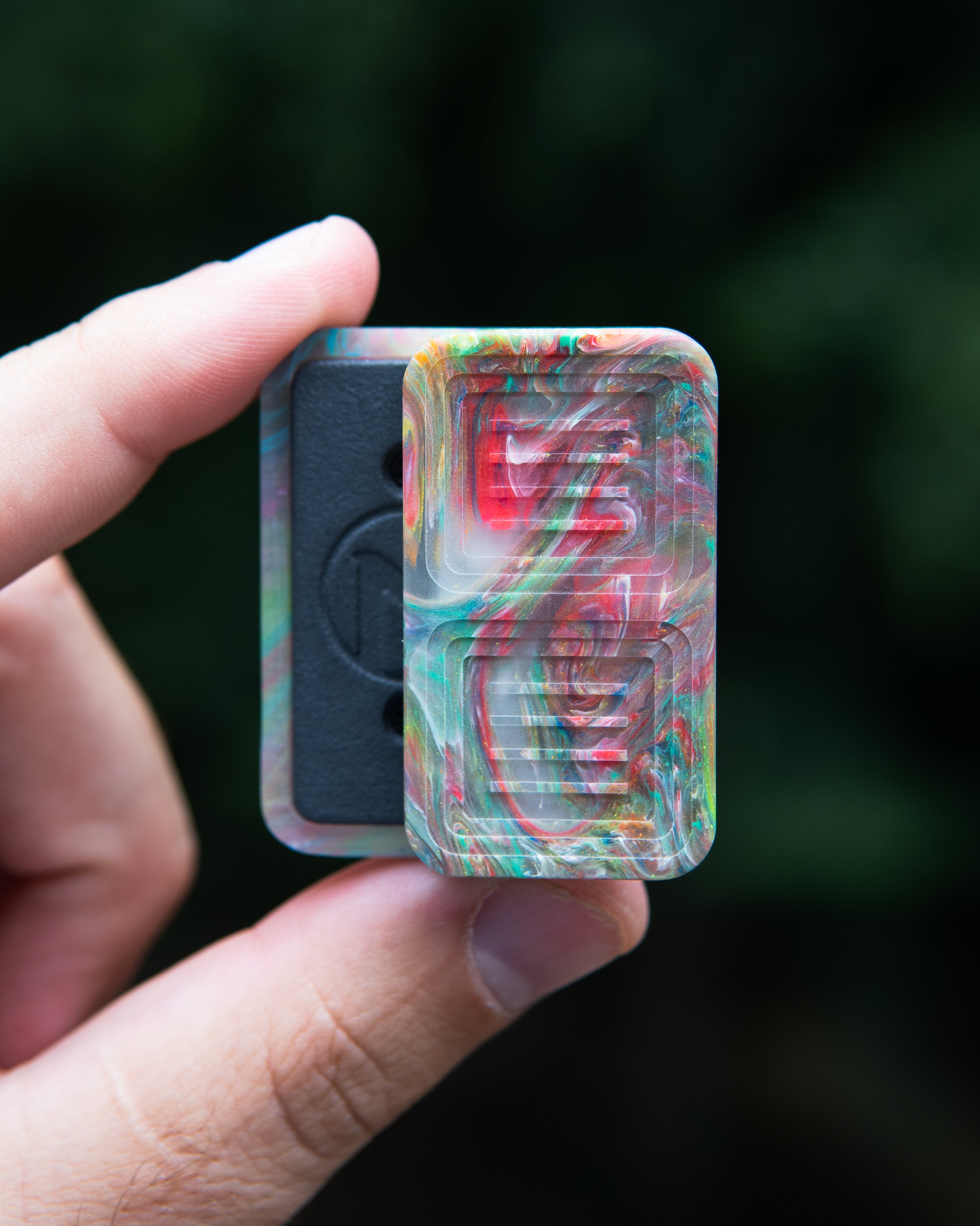 Delta Tile Fidget Slider - Maker's Choice, Dank Blanks Multi Color Swirl