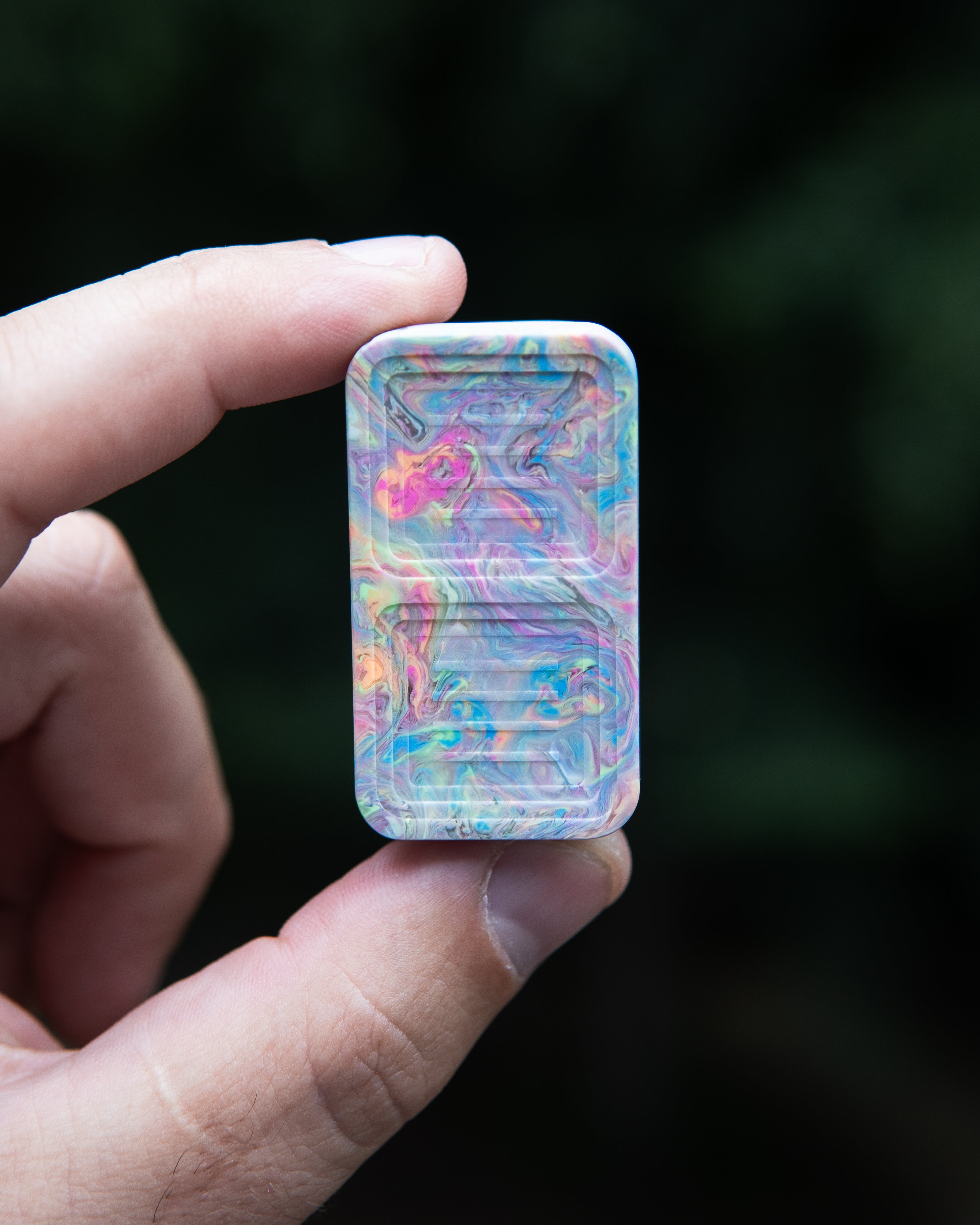 Delta Tile Fidget Slider - Maker's Choice, Dank Blanks Multi Color Swirl [BLEM]