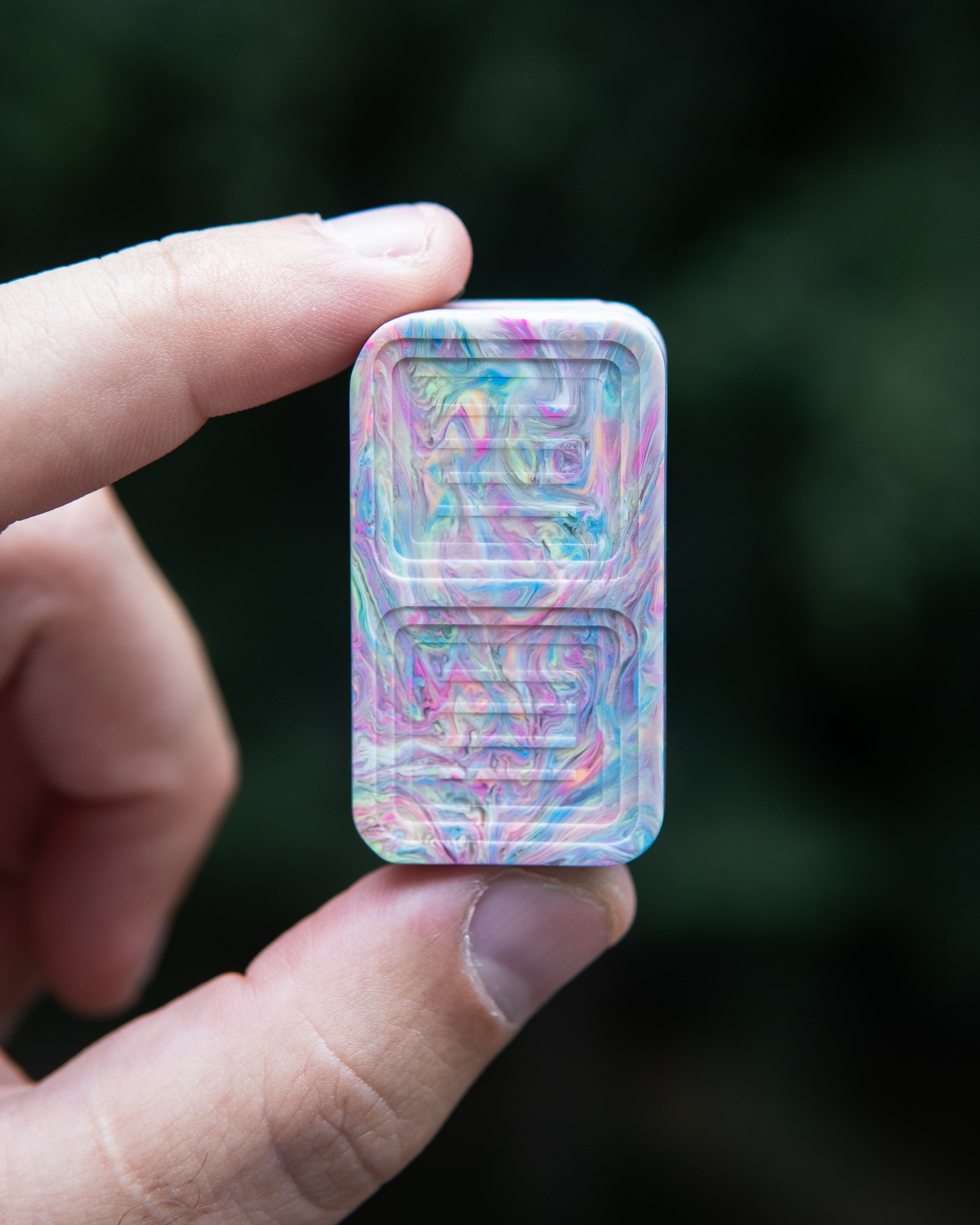 Delta Tile Fidget Slider - Maker's Choice, Dank Blanks Multi Color Swirl [BLEM]