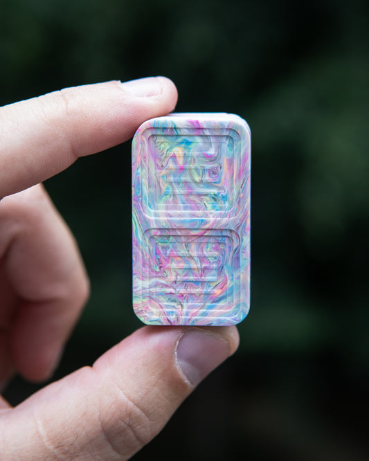 Delta Tile Fidget Slider - Maker's Choice, Dank Blanks Multi Color Swirl [BLEM]