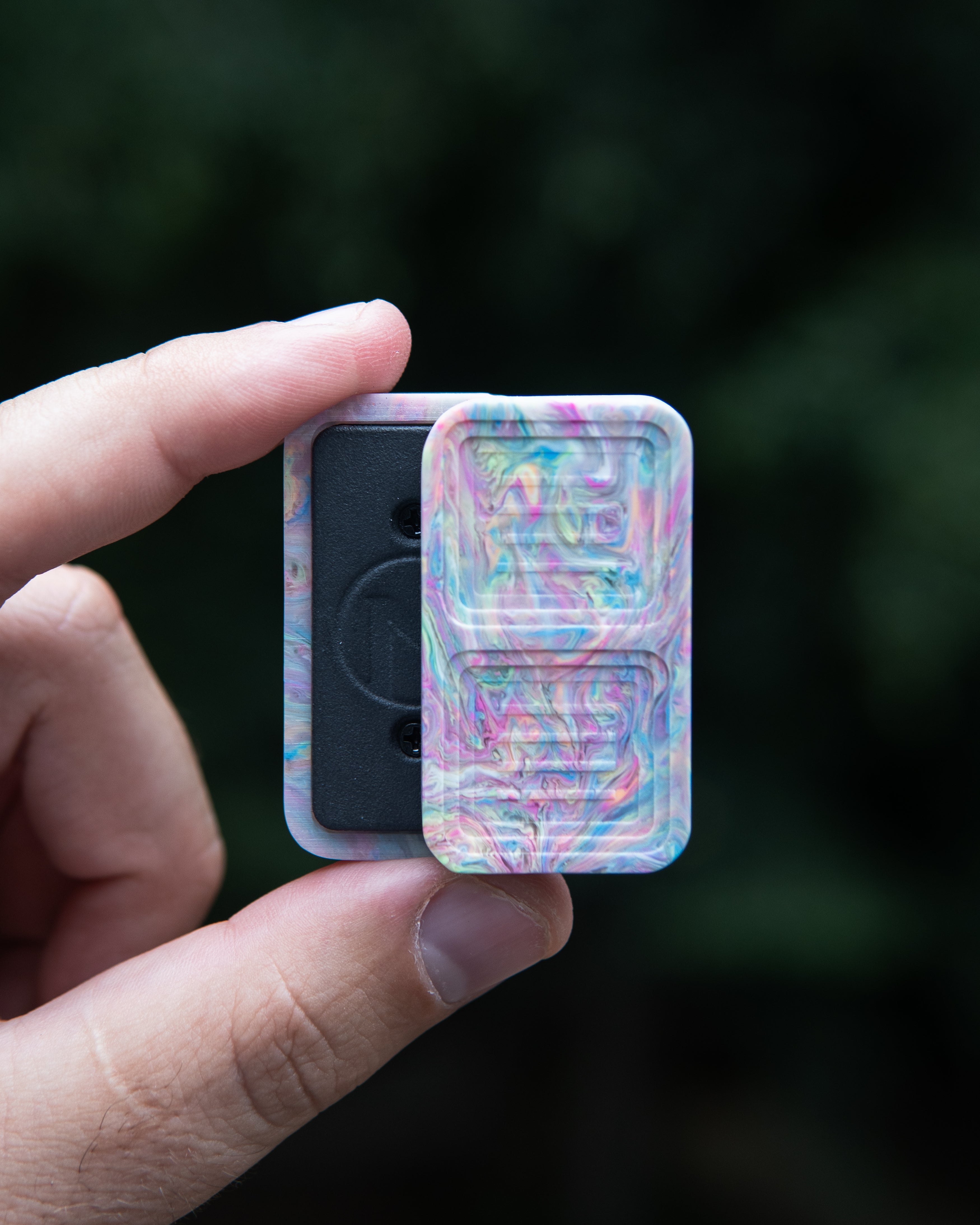 Delta Tile Fidget Slider - Maker's Choice, Dank Blanks Multi Color Swirl [BLEM]