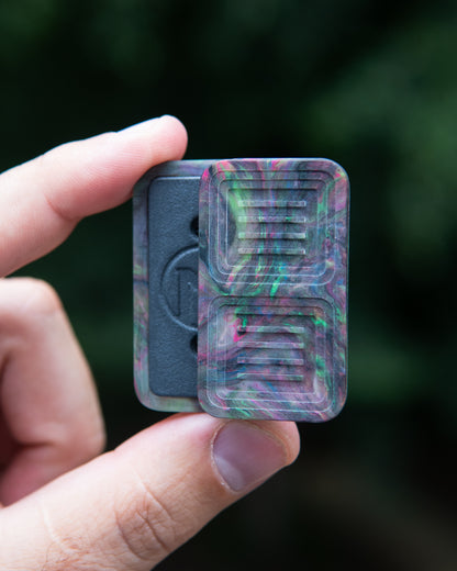 Delta Tile Fidget Slider - Maker's Choice, Dank Blanks Dark Multi-Color Swirl