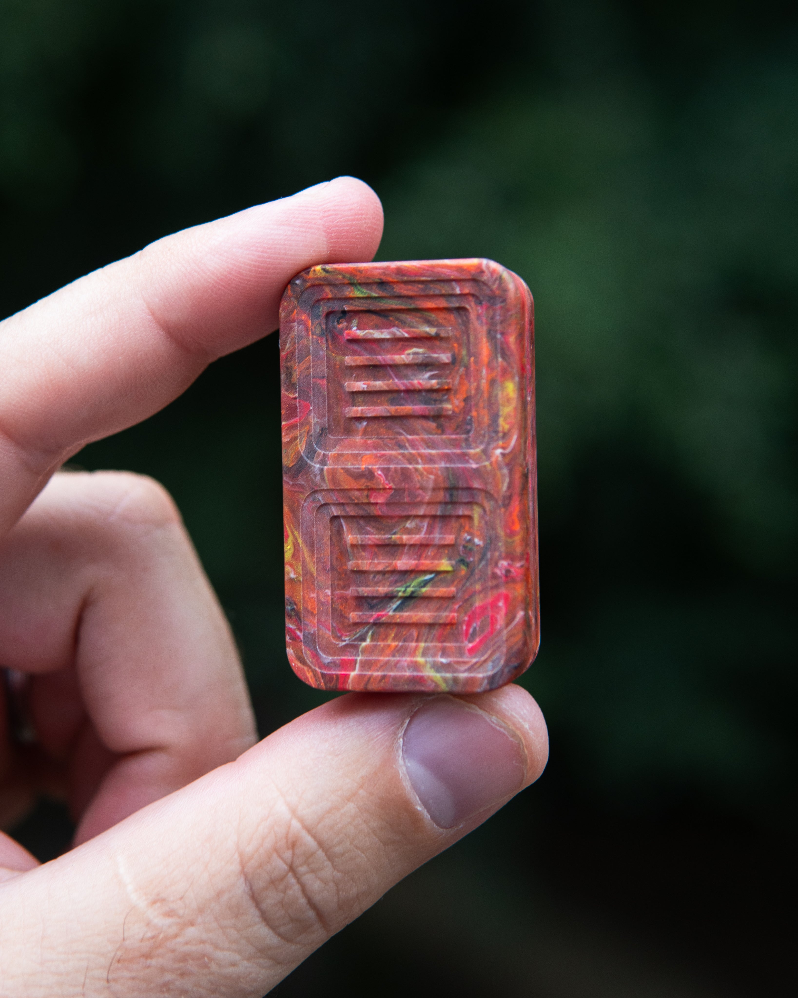 Delta Tile Fidget Slider - Maker's Choice, Dank Blanks Red Swirl