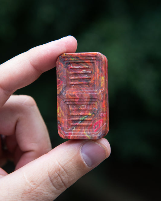 Delta Tile Fidget Slider - Maker's Choice, Dank Blanks Red Swirl