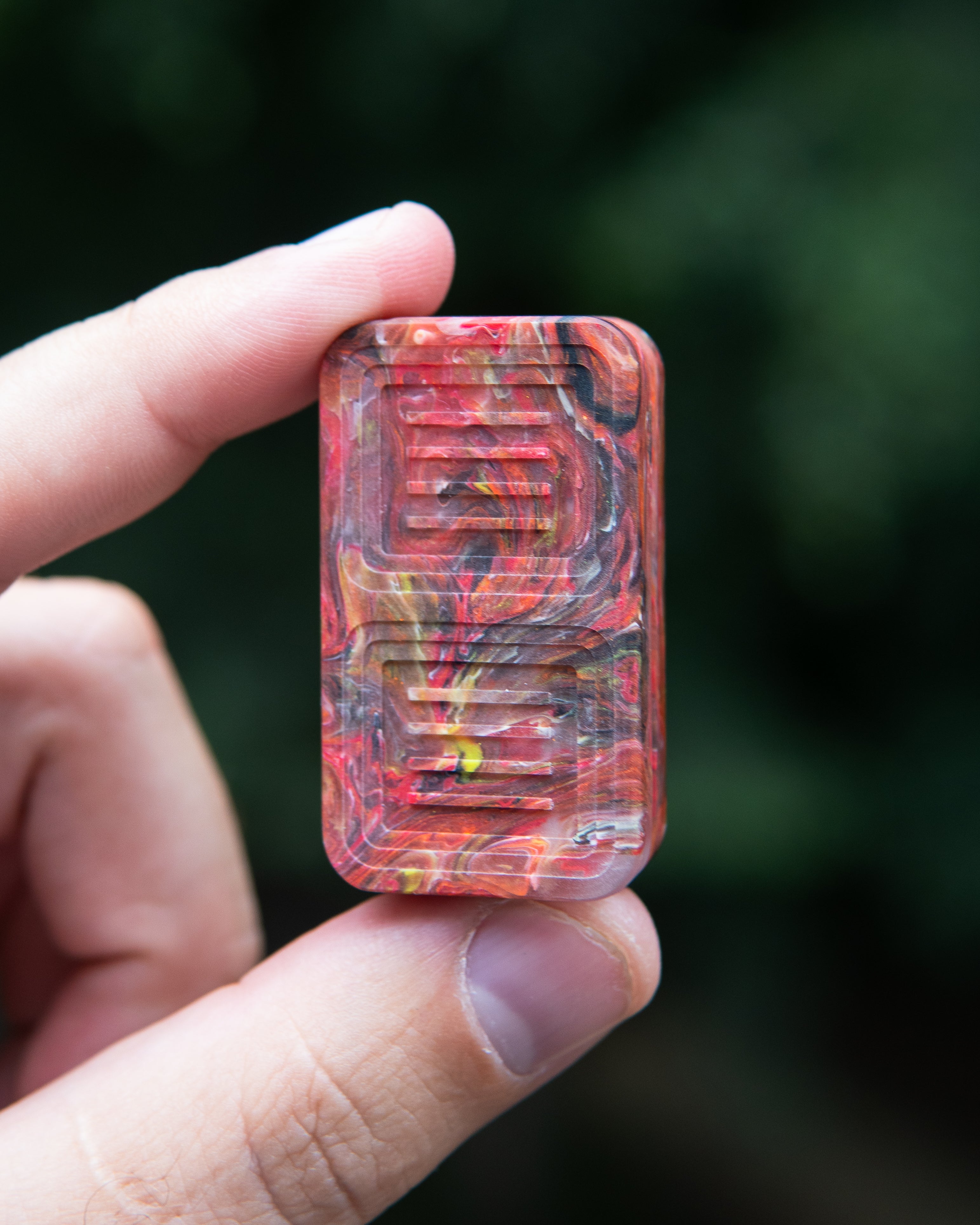 Delta Tile Fidget Slider - Maker's Choice, Dank Blanks Red Swirl