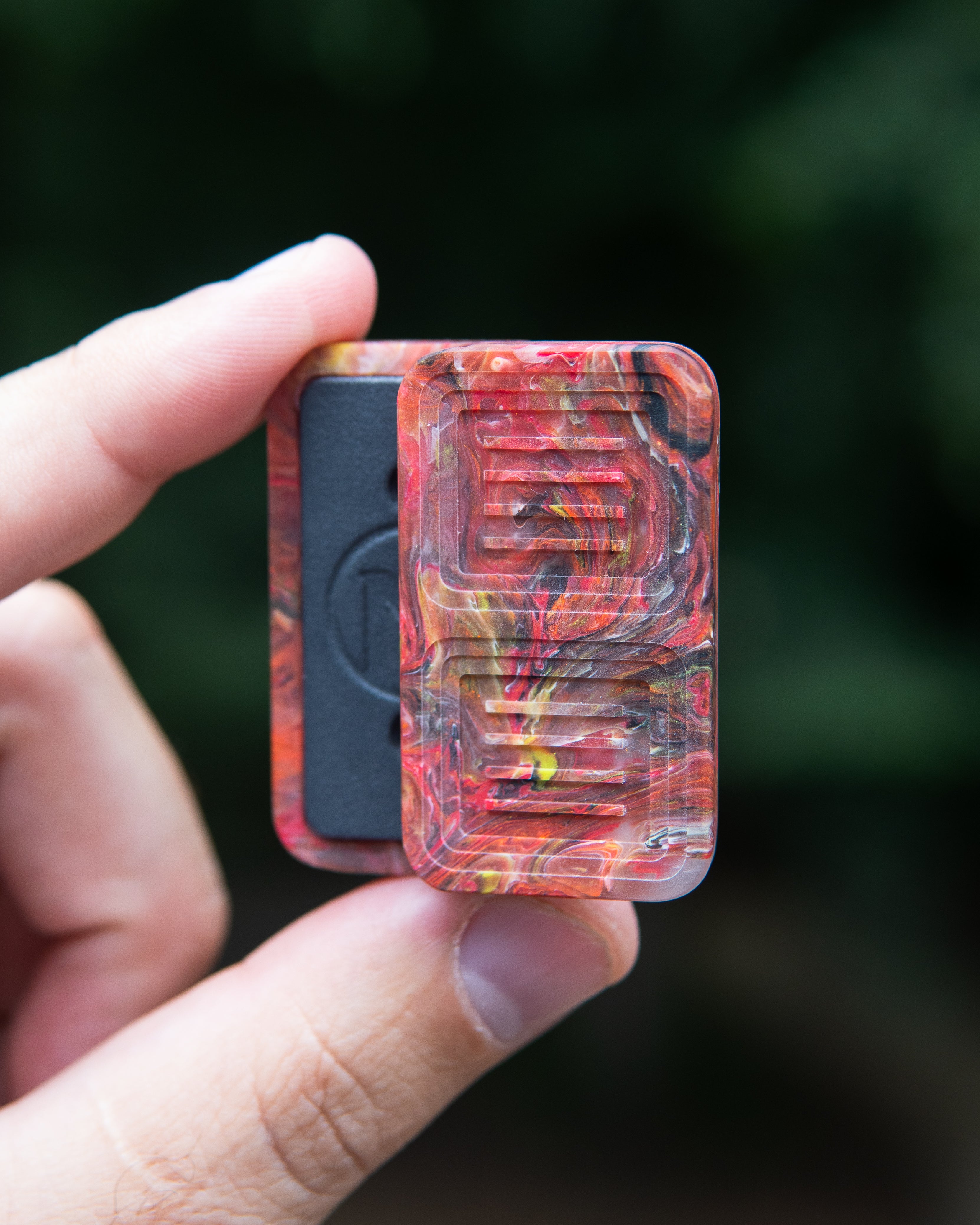 Delta Tile Fidget Slider - Maker's Choice, Dank Blanks Red Swirl