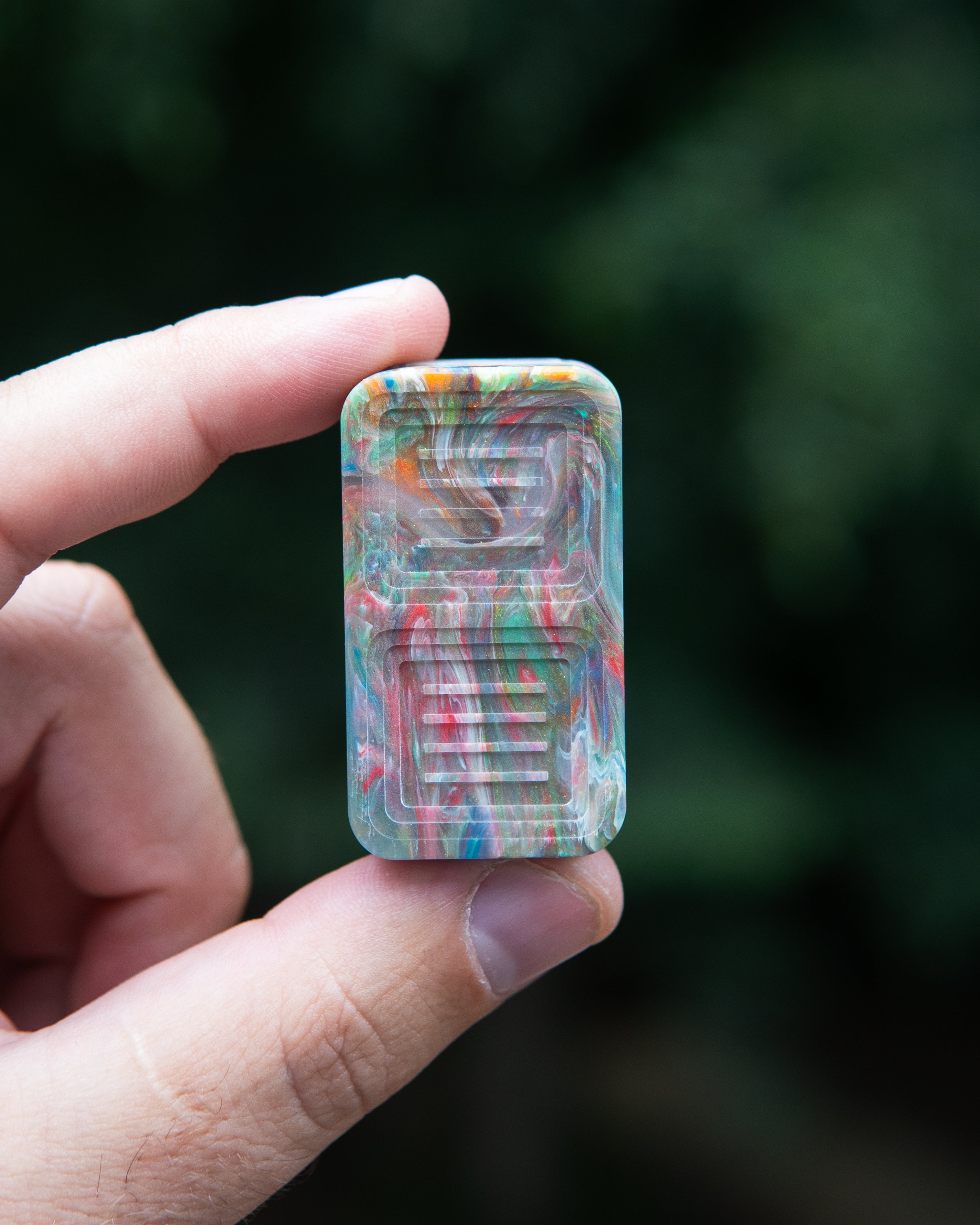 Delta Tile Fidget Slider - Maker's Choice, Dank Blanks Multi-Color Swirl