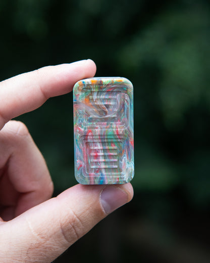 Delta Tile Fidget Slider - Maker's Choice, Dank Blanks Multi-Color Swirl
