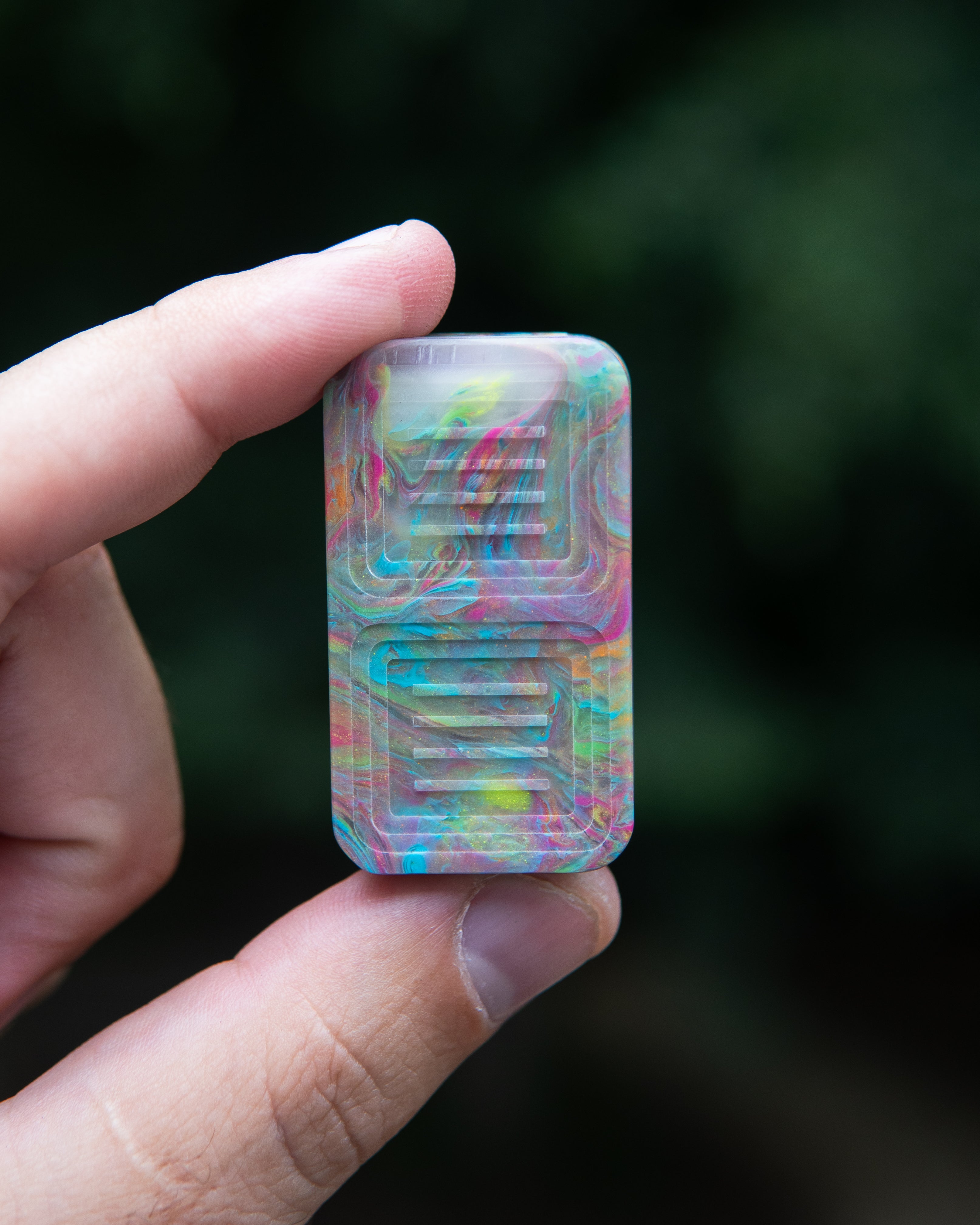 Delta Tile Fidget Slider - Maker's Choice, Dank Blanks Multi-Color Swirl