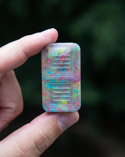 Delta Tile Fidget Slider - Maker's Choice, Dank Blanks Multi-Color Swirl