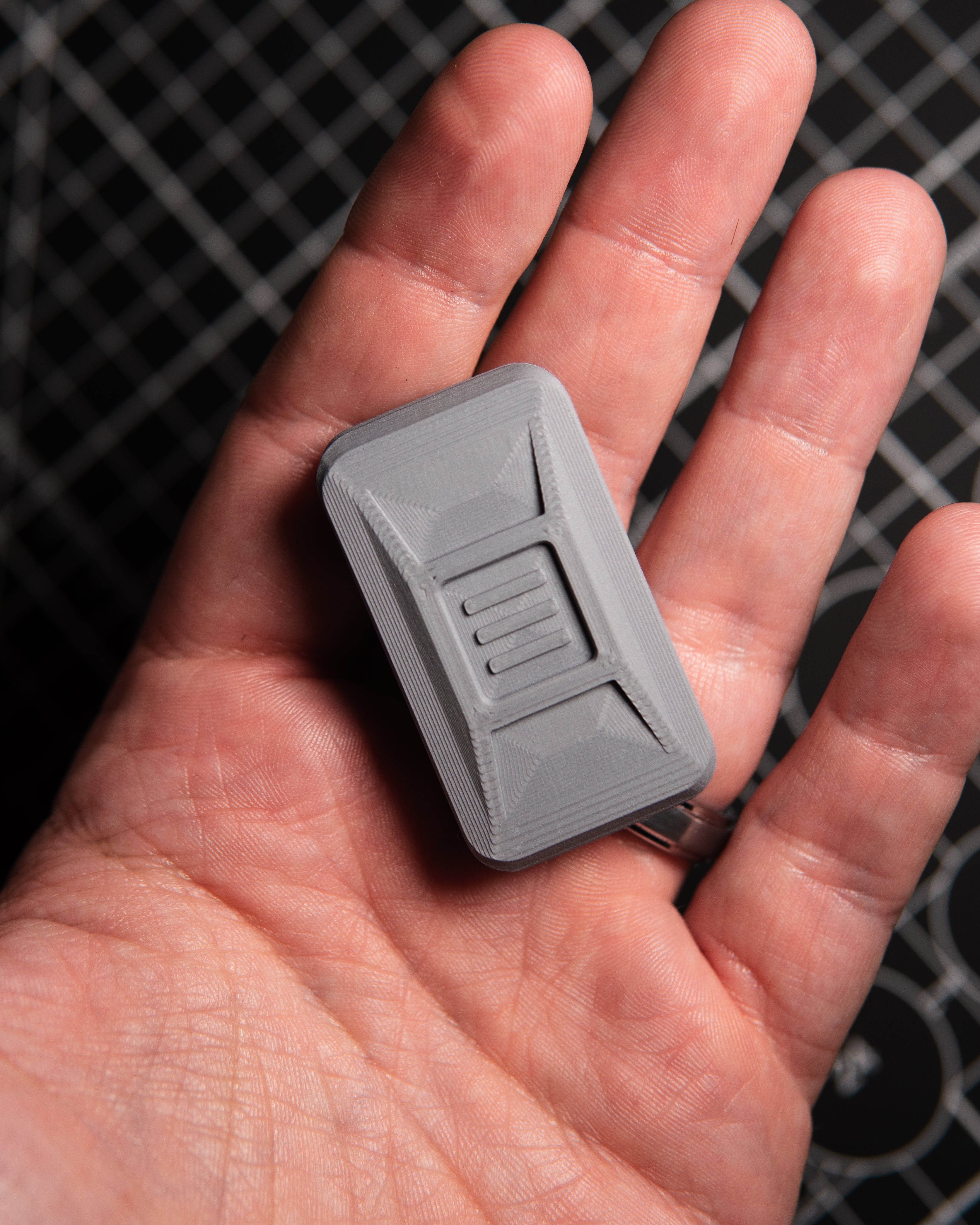 Delta Ergo Tile Fidget Slider - Grey Plastic