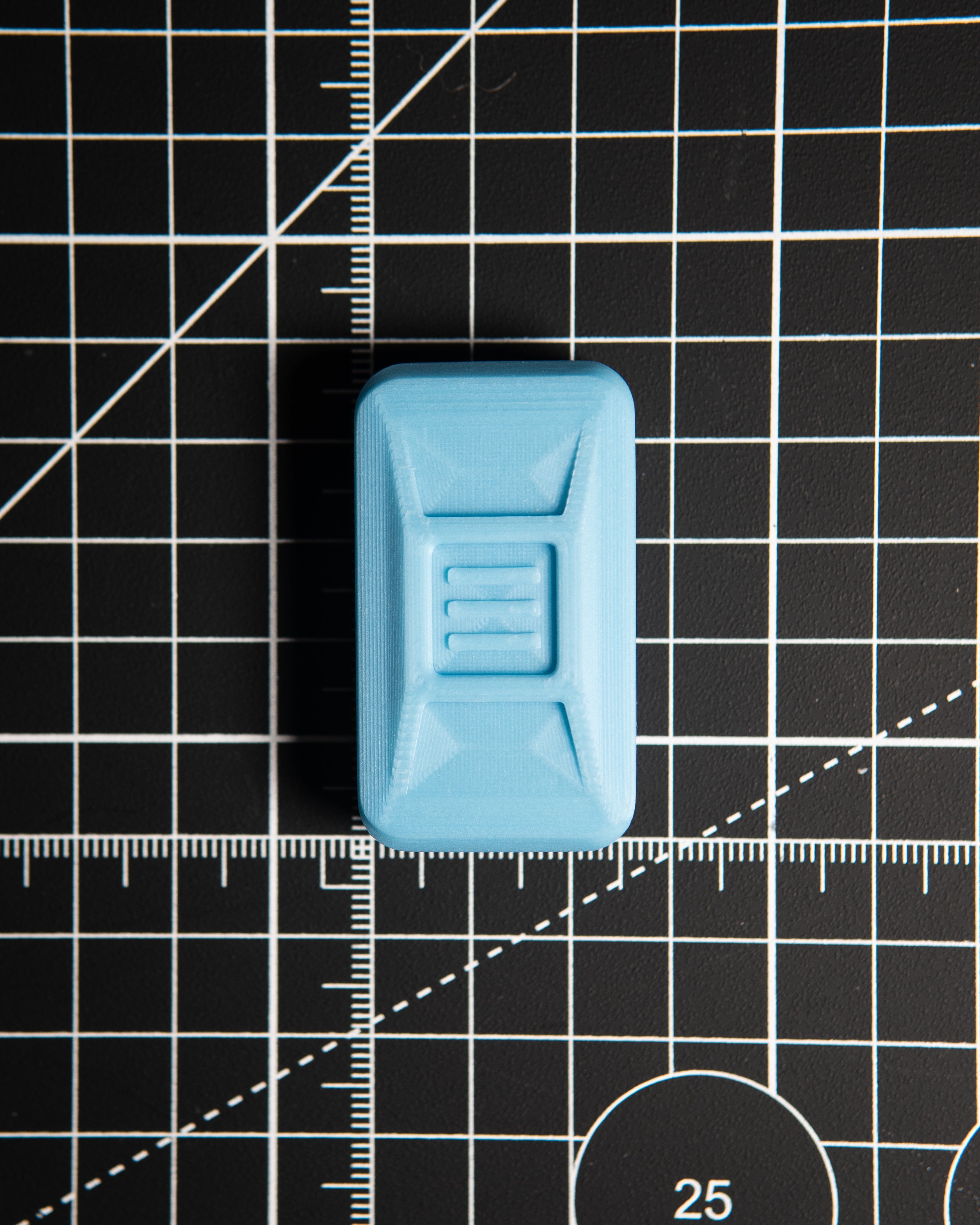 Delta Ergo Tile Fidget Slider - Blue Glow Plastic