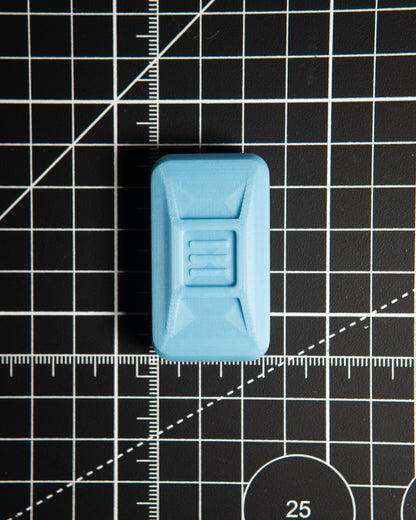 Delta Ergo Tile Fidget Slider - Blue Glow Plastic