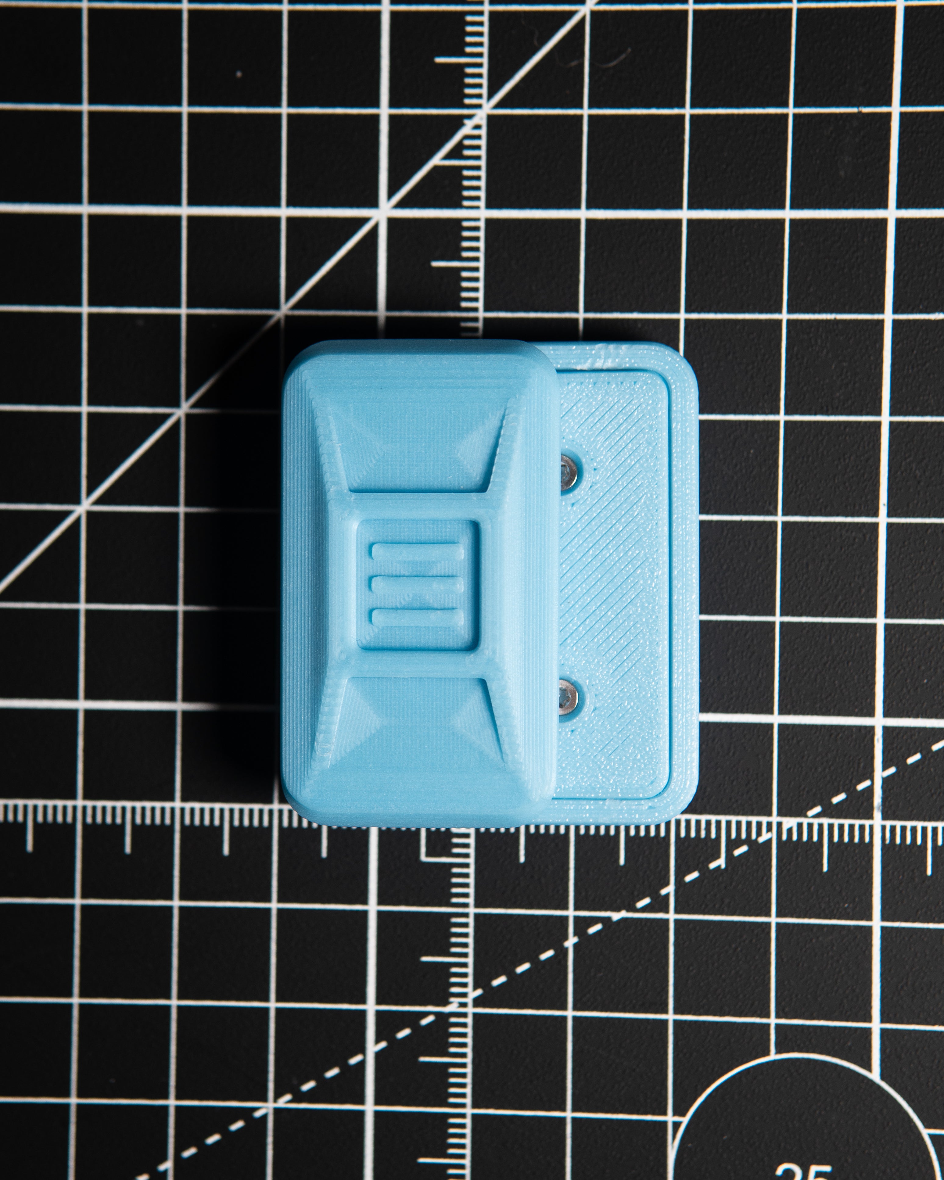 Delta Ergo Tile Fidget Slider - Blue Glow Plastic