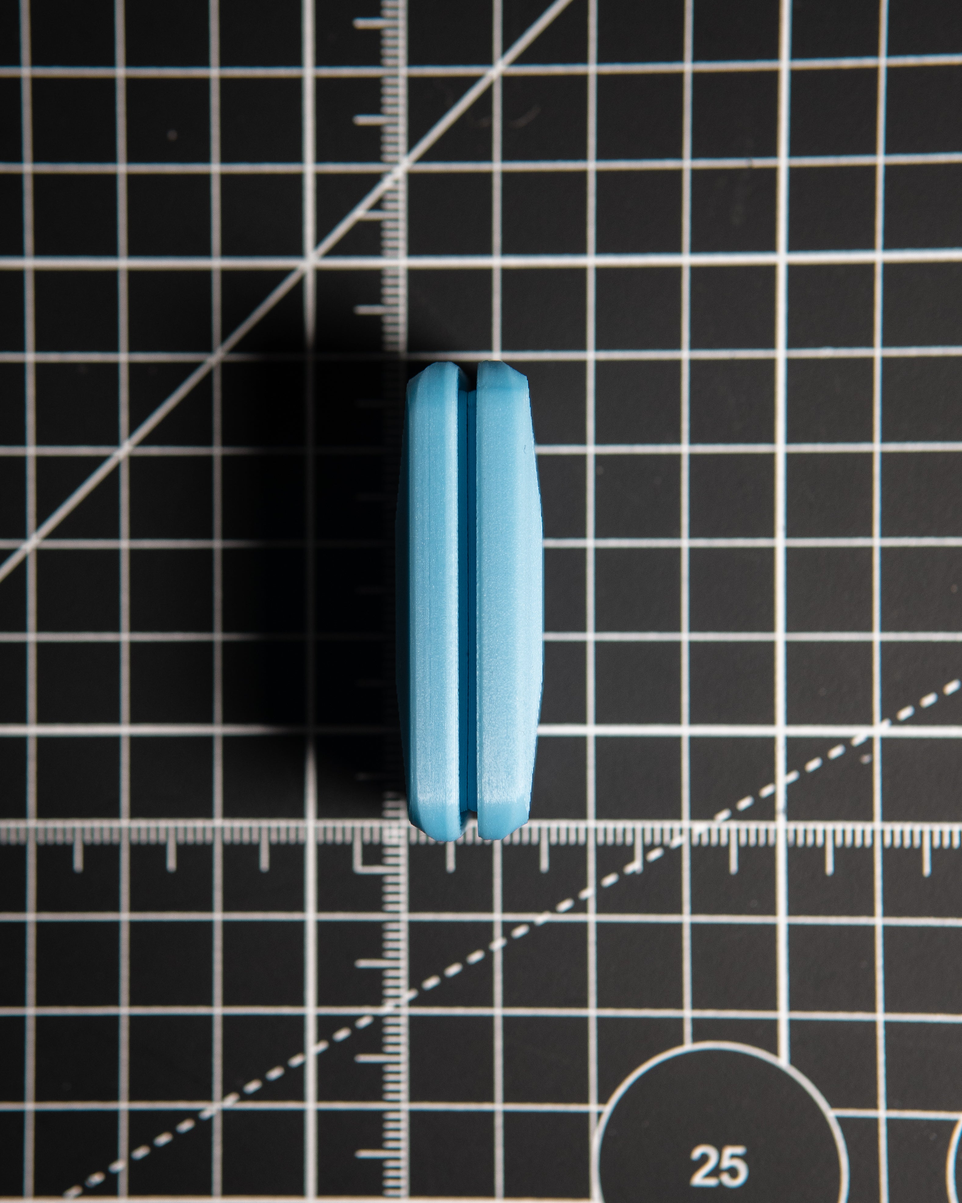 Delta Ergo Tile Fidget Slider - Blue Glow Plastic