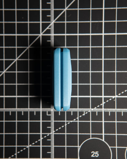 Delta Ergo Tile Fidget Slider - Blue Glow Plastic