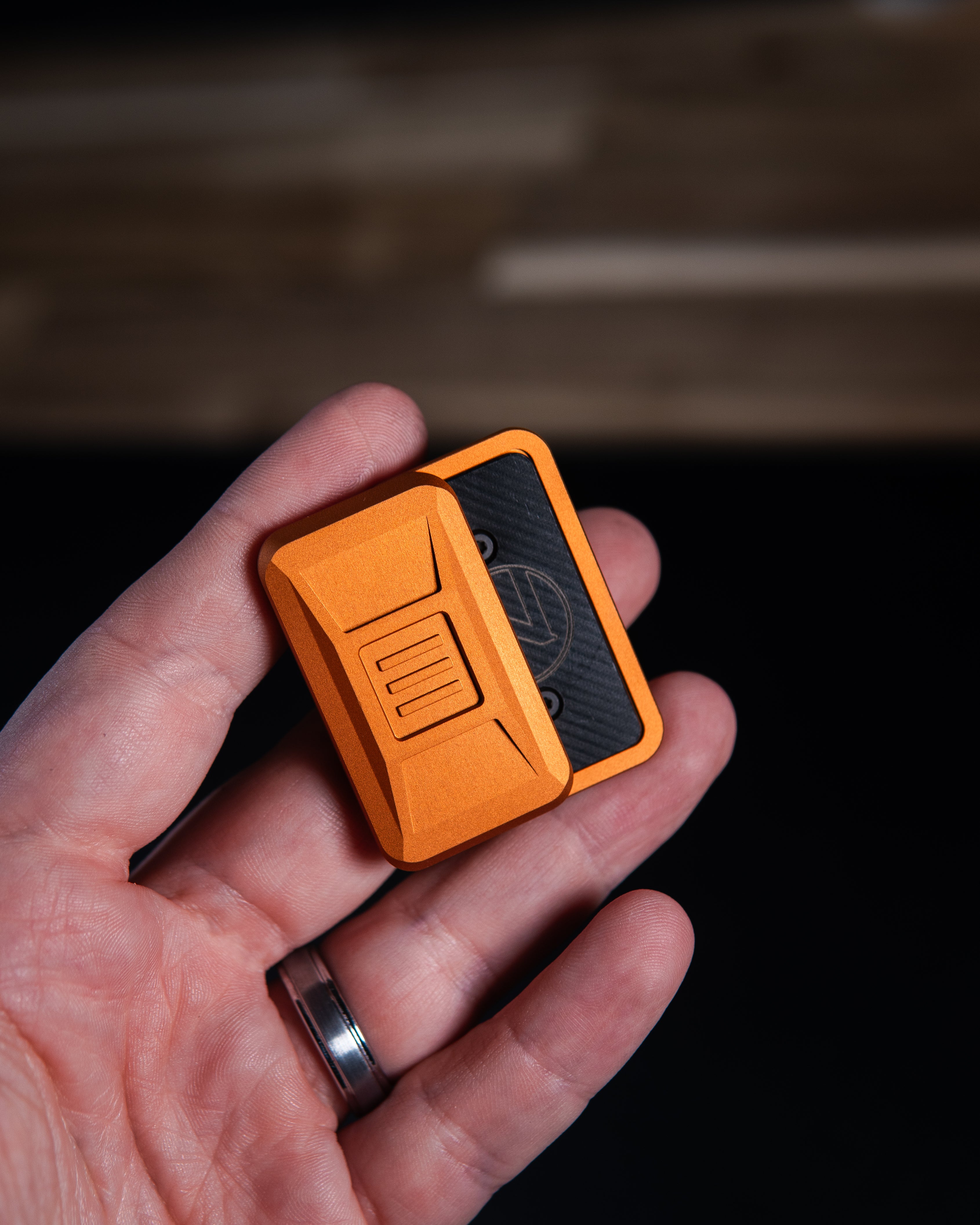 Delta Ergo Tile Fidget Slider - Maker's Choice, Ember Orange Edition