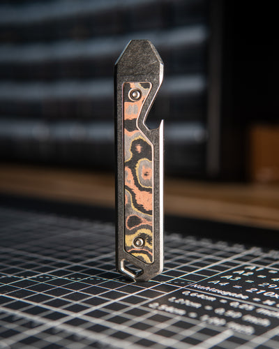 Alpha Titanium Prybar Inlay - Copper & Brass Carbon Fiber