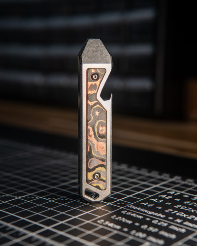 Alpha Titanium Prybar Inlay - Copper & Brass Carbon Fiber