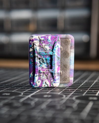 Delta Ergo Pro Tile Fidget Slider - Maker's Choice, Purple Rain Resin