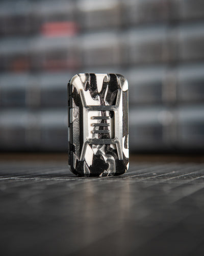 Delta Ergo Tile Fidget Slider - Tiger Camo Black/Silver/White