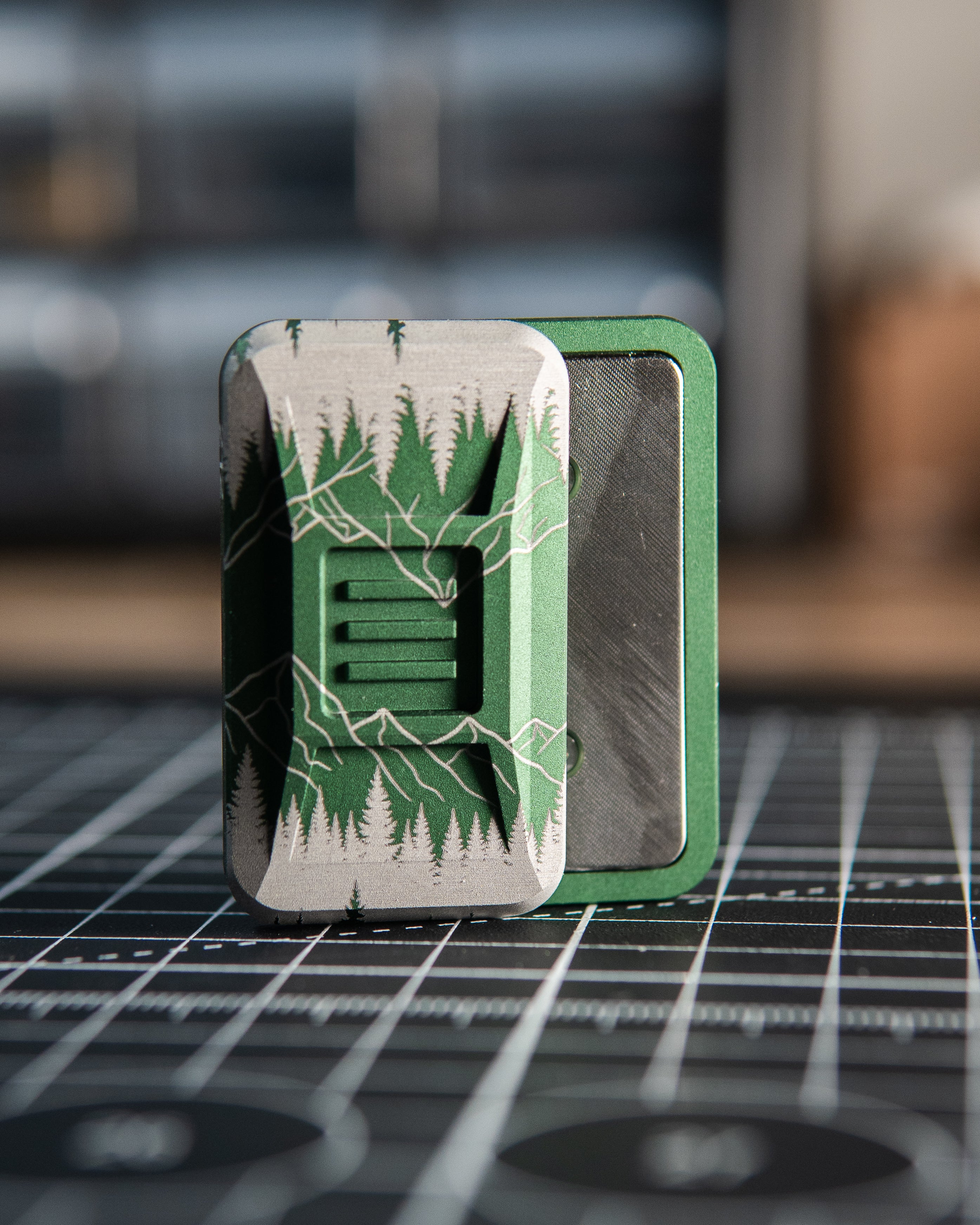 Delta Ergo Tile Fidget Slider - Maker's Choice, Aluminum Forest Green Alpine Edition
