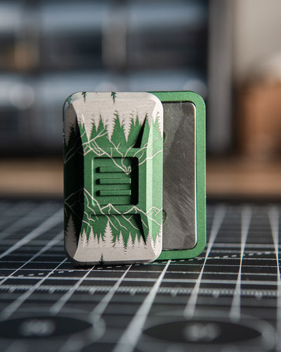 Delta Ergo Tile Fidget Slider - Maker's Choice, Aluminum Forest Green Alpine Edition
