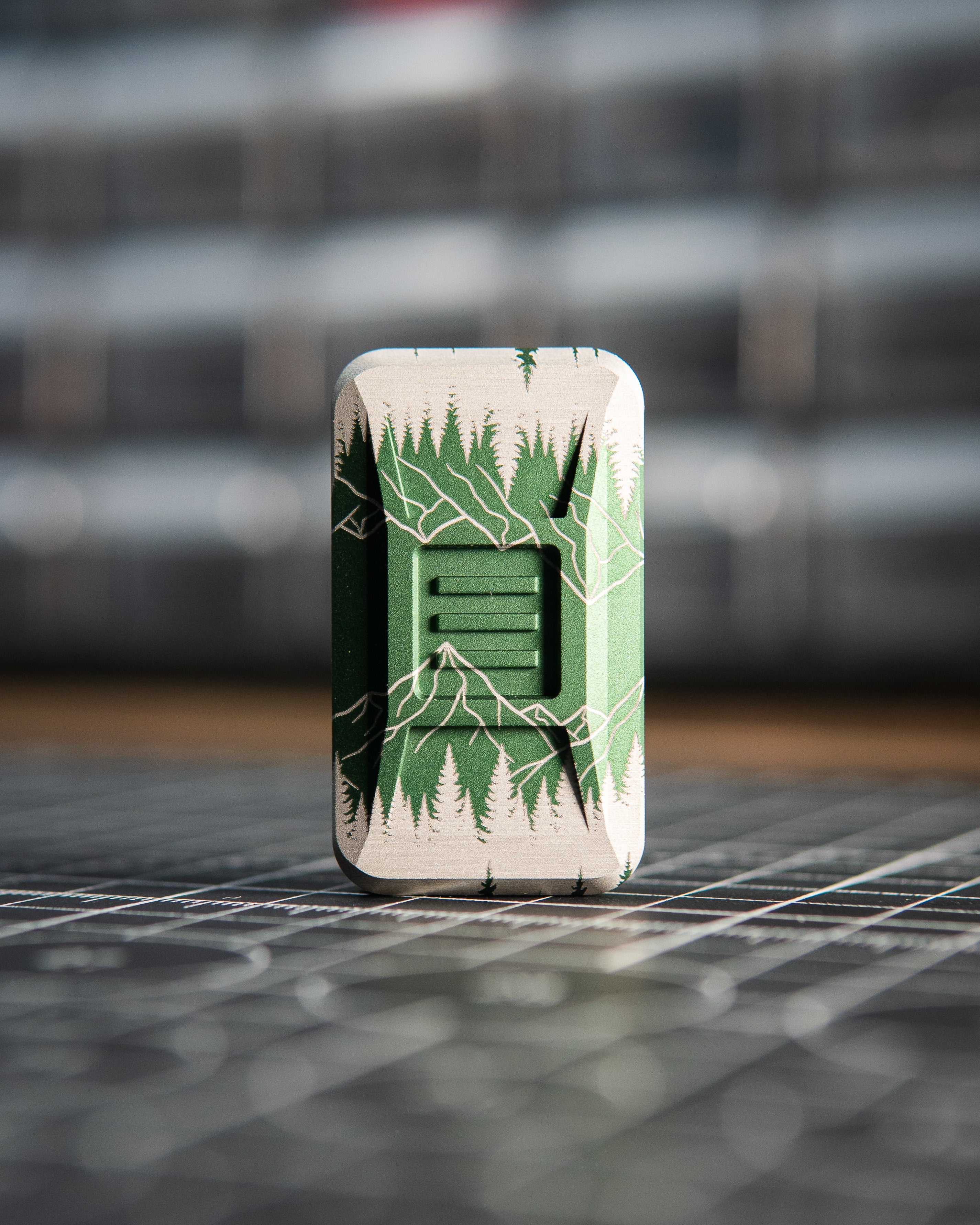 Delta Ergo Tile Fidget Slider - Maker's Choice, Aluminum Forest Green Alpine Edition