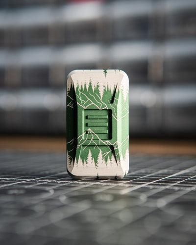 Delta Ergo Tile Fidget Slider - Maker's Choice, Aluminum Forest Green Alpine Edition