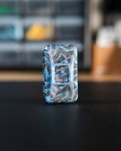 Delta Ergo Tile Fidget Slider - Metro Labyrinth, Translucent Blue/Grey