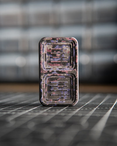 Delta Pro Tile Fidget Slider - Maker's Choice, Purple Haze Carbon Fiber w/Crown Tumbled Plates