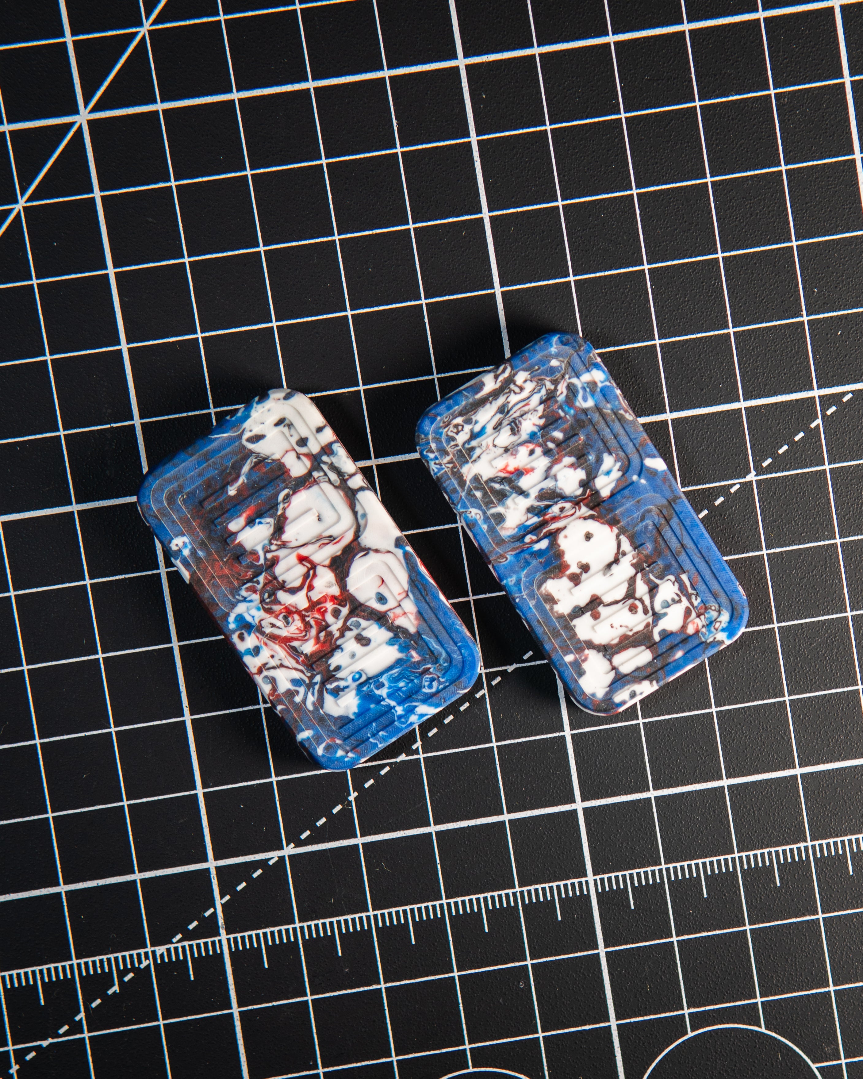 Delta Pro Tile Fidget Slider - Maker's Choice, Red/White/Blue Resin