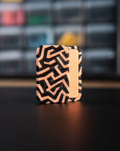 Delta Tile Fidget Slider - Metro Labyrinth, Glow Orange/Black