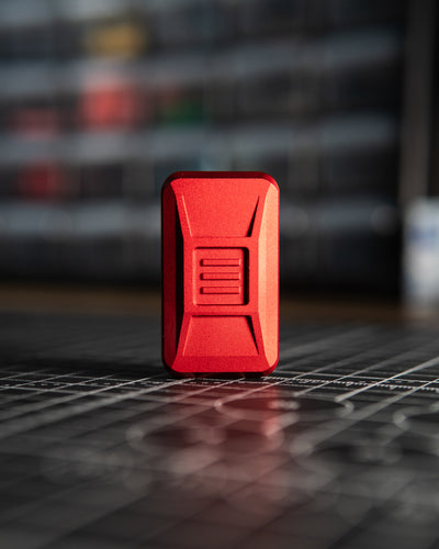 Delta Ergo Tile Fidget Slider - Maker's Choice, Aluminum Cherry Red