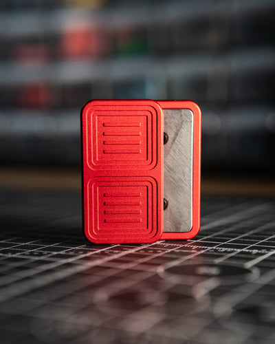 Delta Tile Fidget Slider - Maker's Choice, Aluminum Cherry Red